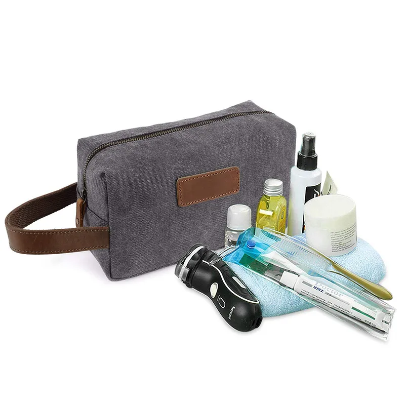 Mens Toiletry Bag Canvas Dopp Kit Travel Bathroom Bag Shaving Shower Cosmetic Cosmetic Makeup Organizer Y200714340l