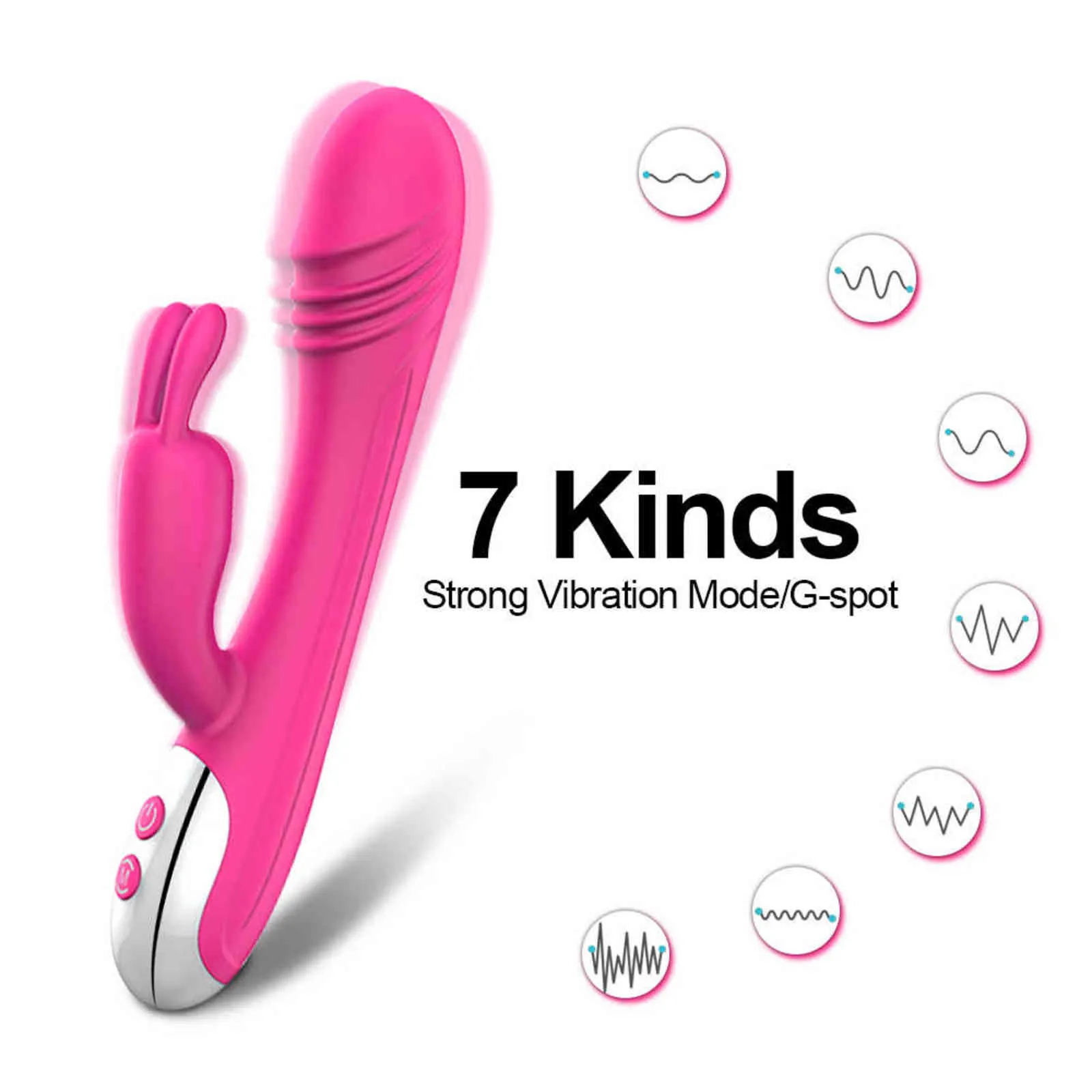 Nxy vibratorer g spot dildo kanin vibrator för kvinnor dubbla vibration silikon vattentät kvinnlig vagina klitoris massager sexleksaker för 1119