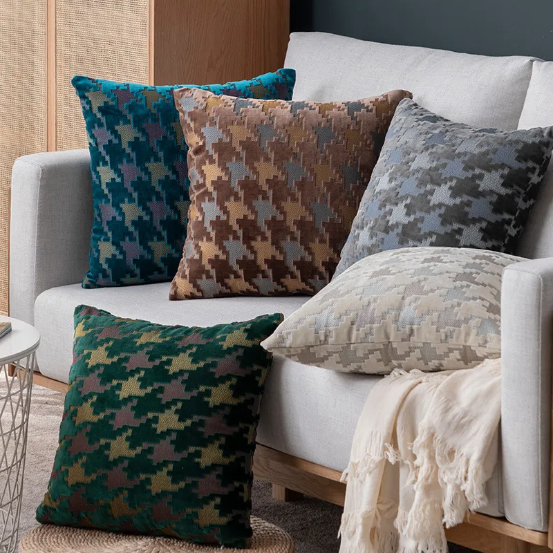 Cuscino divano quadrato di lusso Cuscino decorativo di design Designer di lusso Cuscino di moda Cuscino soggiorno casa 45 cm * 45 cm 2202261D