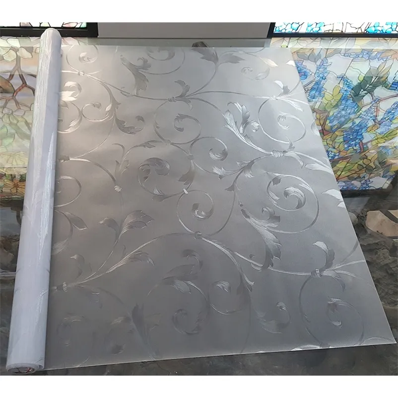 Gümüş Demir Sanat Desen Film Vitray Opak Buzlu Pencere Filmleri Vinil Statik Yapışan Kendi Kendinden Yapışkan Gizlilik Cam Etiketleri y20262o