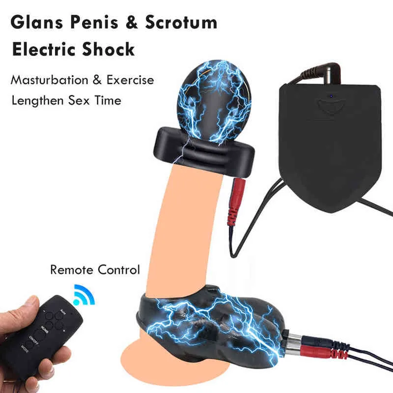 NXY Vibrators Penis Electro Stimulator Glans Vibrator Mannelijke Masturbatie Elektrische Schoktherapie Penis Massage Delay Training Medisch Seksspeeltjes 0105