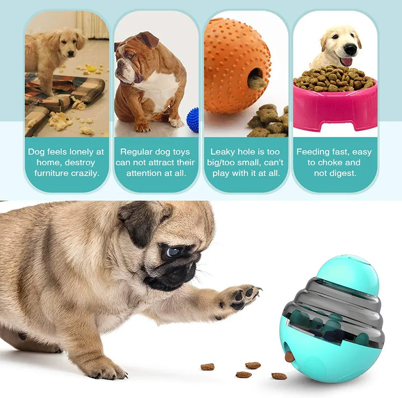 Benepaw Tumbler Treat Ball Pour Chiens Distribution De Nourriture Safe Interactive Dog Toys Pet Training Réglable Leaky Hole IQ Puzzle Game Y200330