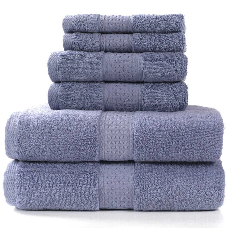Handduk lyxbad set, 2 stora s, 2 hand tvättdukar. El Kvalitet Soft Bomull Många Absorberande rum S 210728