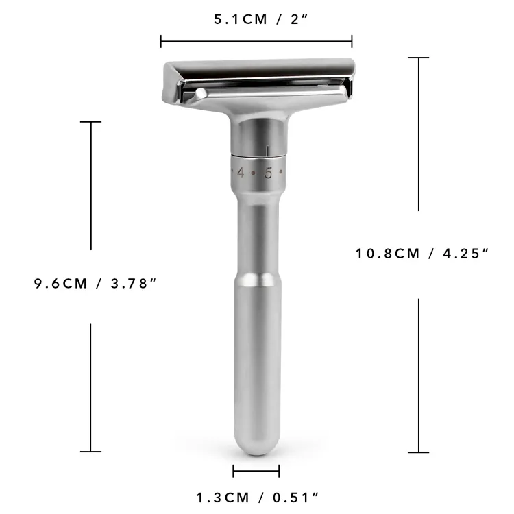 QSHAVE Rasoio di sicurezza regolabile Double Edge Classico da uomo Rasatura da lieve ad aggressiva Rasoio depilazione a 16 file con 5 lame309469770