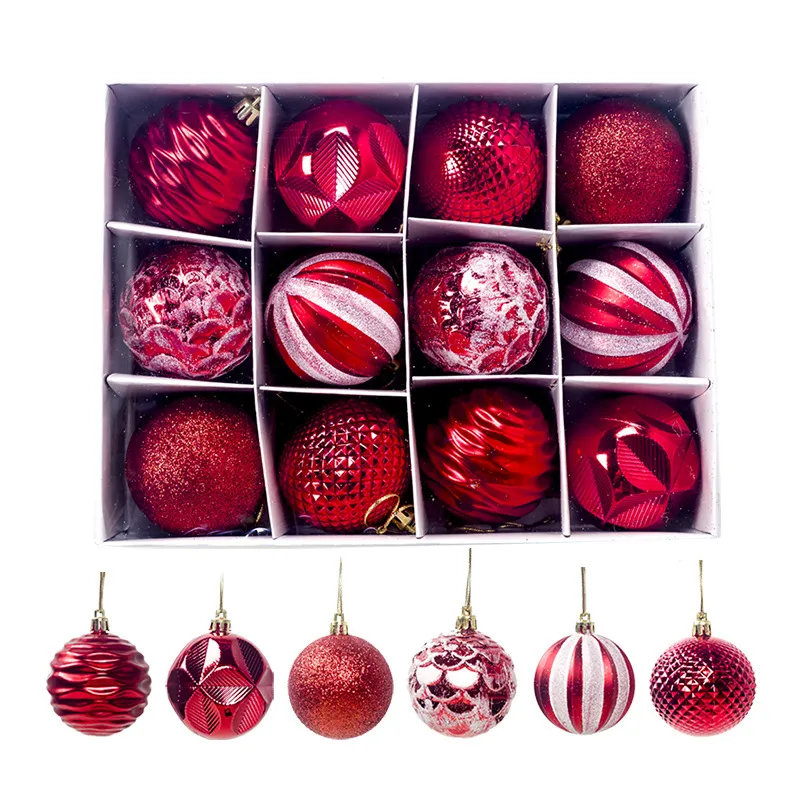 lot 60mm Kerst Tree Decor Ball Bauble Xmas Party Hangende ornament Decorations For Home Gift Y201020