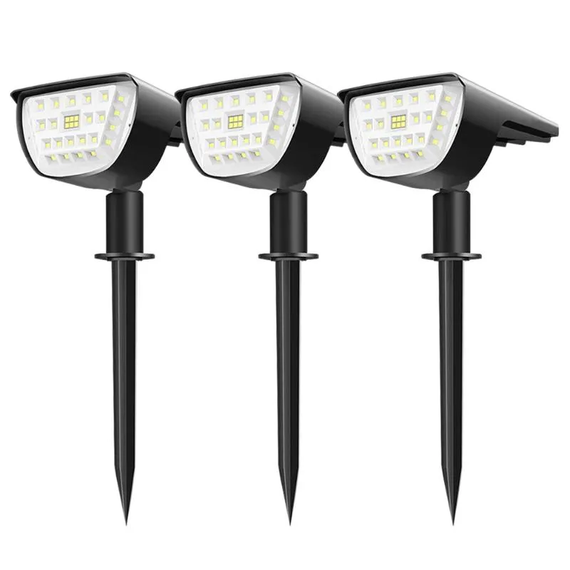 Rasenlampen 32 LED Solar Garten Licht Wasserdichte Spike Glühbirne Außenbeleuchtung für Dekor Landschaft Strahler Lampe2526