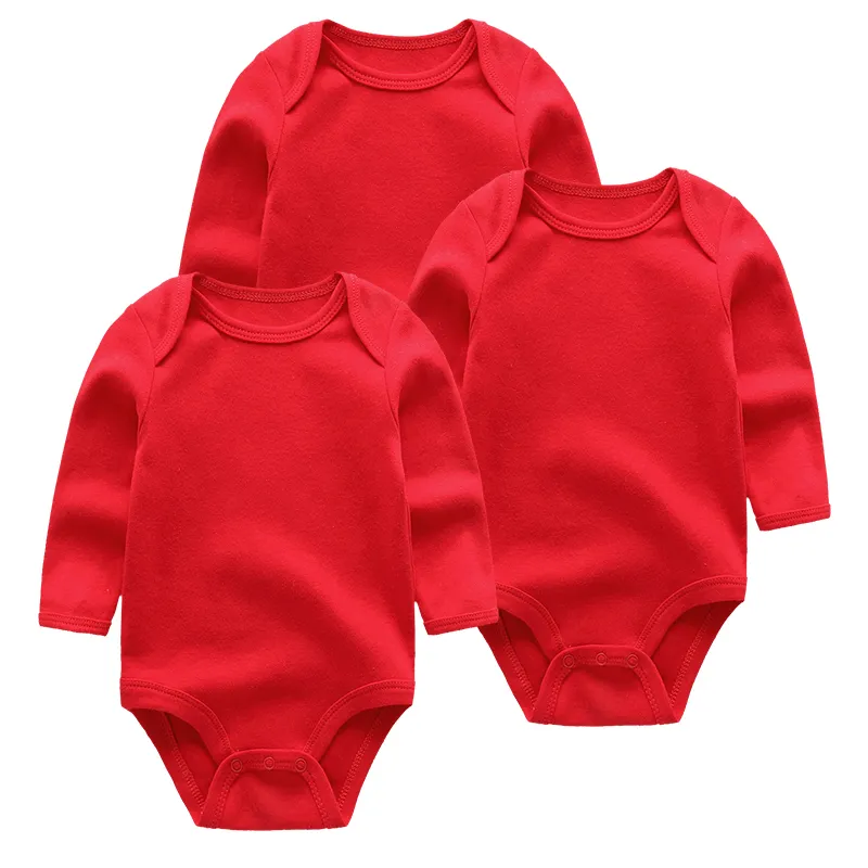 Couleur unie barboteuses mignon nouveau-né filles garçons vêtements à manches longues coton bébé combinaison vêtements 210309