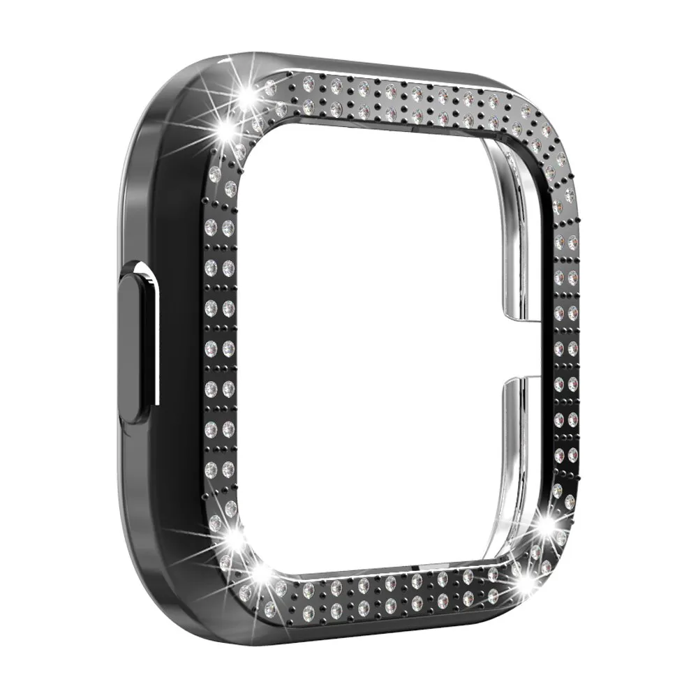 Soft Bling Diamond PC Watch Case för Fitbit Versa 2 Watch Case Versa Lite Band Waterproof Watch Shell Cover Screen Protector1045526