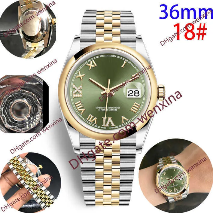 Luxe étanche femmes diamant montre haut cadran rose président montres en acier inoxydable 36mm femmes dames automatique mécanique montre-bracelet261I