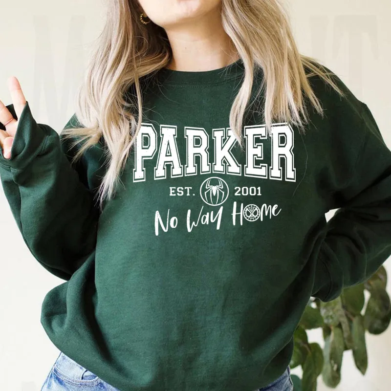 Inget sätt Hem Superhero Sweatshirt Parker EST 2001 Stark Industries Peter Parker Hoodie Vintage Tom Holland Crewneck Sweatshirts 220311