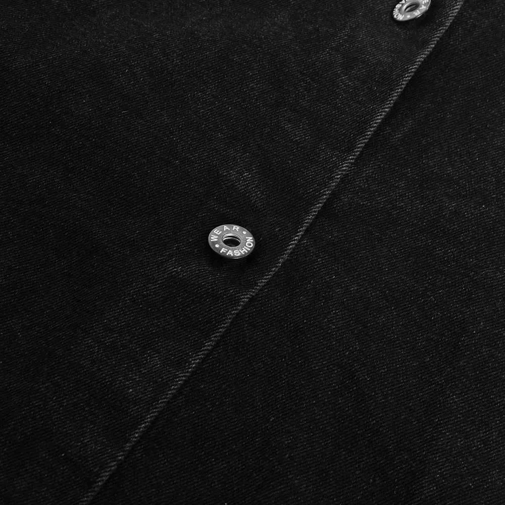Mulheres denim jaquetas curtas jeans casacos vintage moda preto inverno boêmio manga longa roupas outerwear roupa senhoras roupas 211014