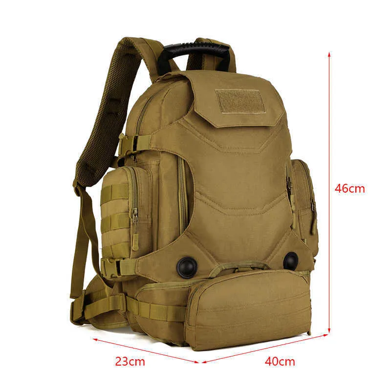 40L Tactical Rugzak 2 in 1 Military Taille Pouch Army Rucksack Backpack Molle Outdoor Sport Bag Mannen Camping Wandelen Klimbakkers Tas Q0721