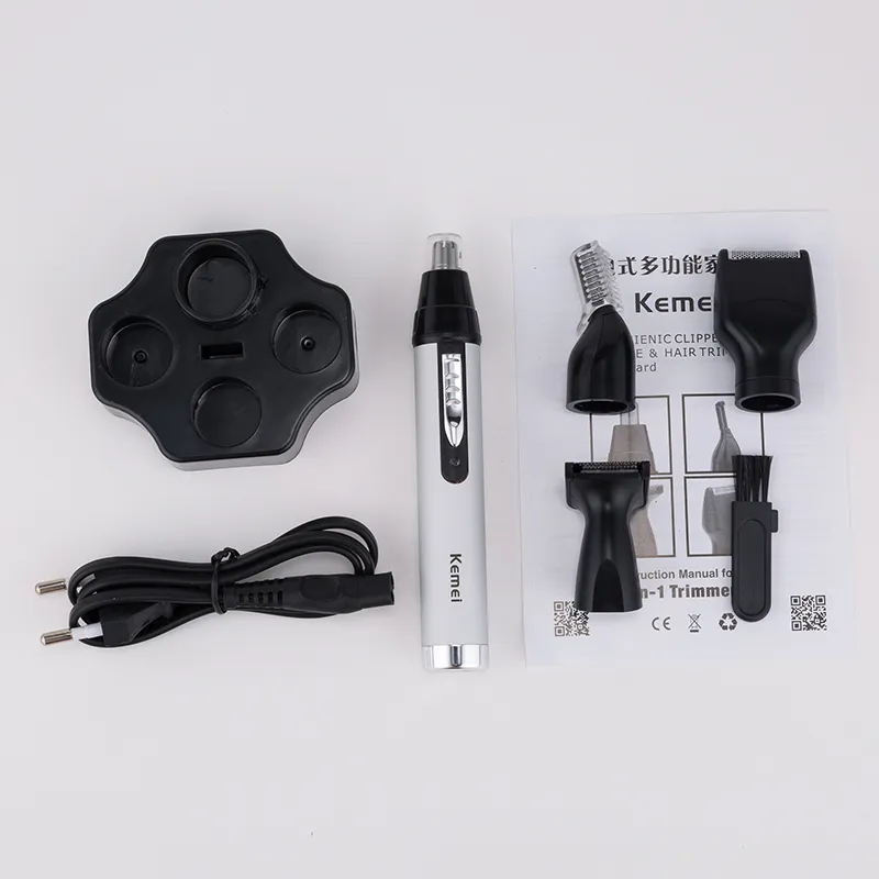 Kemei 4 en 1 rechargeable tondeuse électrique hommes oreille nez coupe-cheveux barbe rasoir sourcils outil