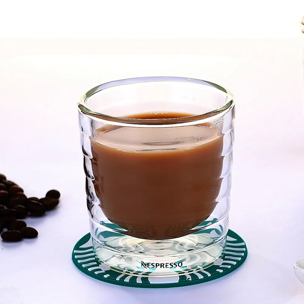 6 st mycket dubbelskikt värmemotstånd vassle protein nespresso kaffemuggar espresso kaffekopp termisk glas 150 ml gåvor l0309192t