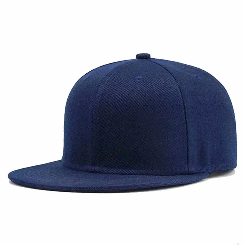 Classic Custom Logo Snapback Hat Cap Hip Hop Style Flat Bill Blank Solid Color Adjustable Size255k