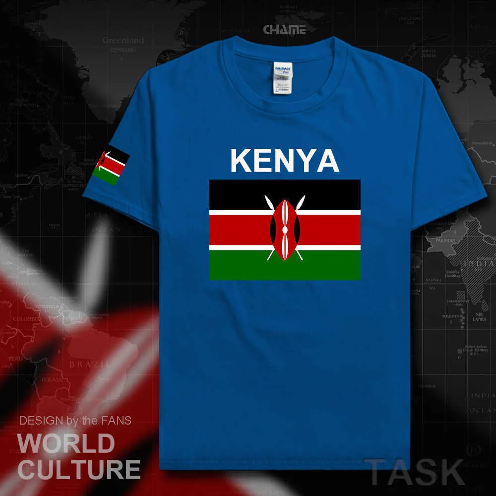 République du Kenya Kenyan hommes t-shirt maillots nation équipe t-shirt 100% coton t-shirt vêtements de sport t-shirts pays drapeau KEN X0621