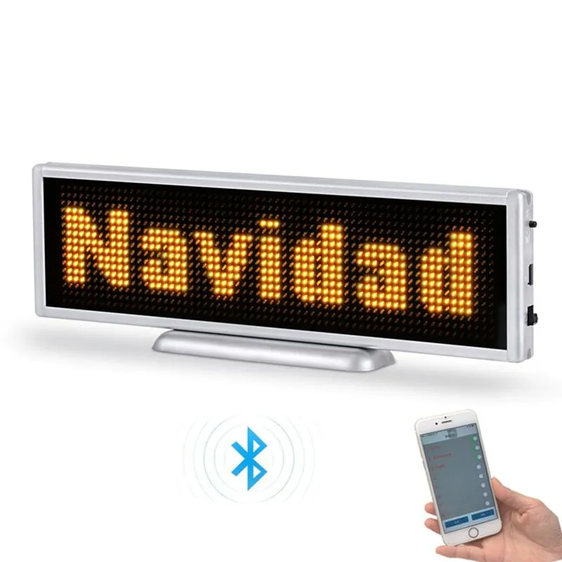 P3 Bluetooth Rechargeable LED sign 16 64 pixels programable scrolling display panel for store desktop or hanging LED sign263v