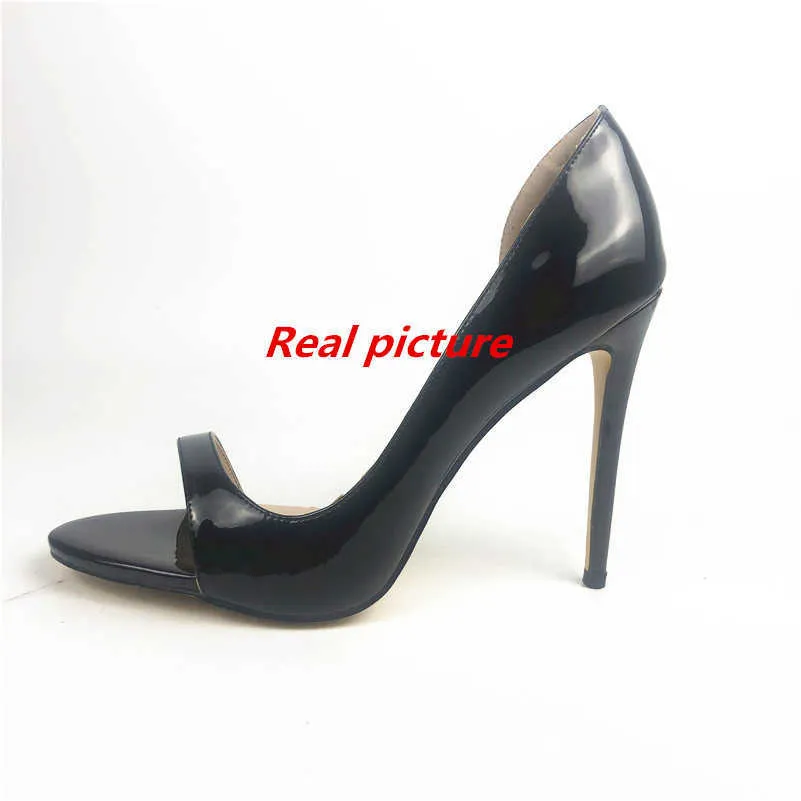 Womens Fashion D'Orsay Peep Toe High Heel Sandals Bridal Wedding Shoes Black Heels Womens Shoes High Heels Shoes 12cm 10cm Y0611