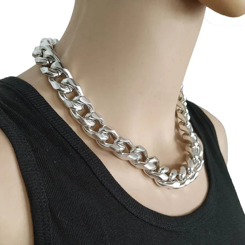 Collar llamativo de cadenas, gargantilla de cadena gruesa gótica, collares de Punk Rock, collar gótico Vintage para hombres y mujeres, joyería 2696