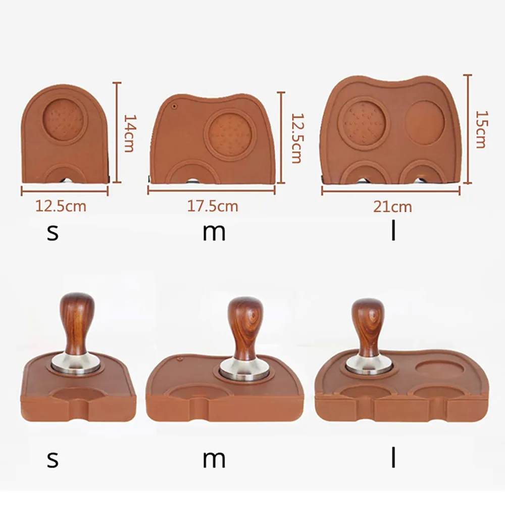 Espresso café tamper esteira de borracha silicone canto deslizamento resistente almofada ferramenta titular barista calcamento 210309314t