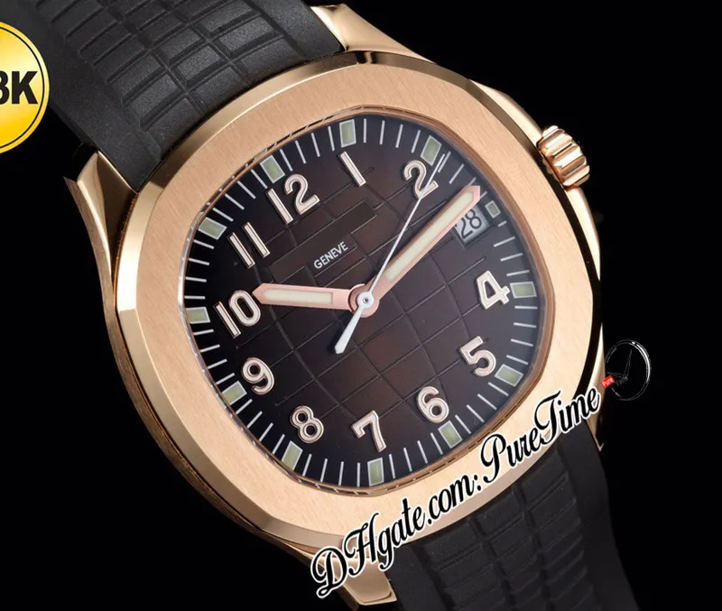 2021 3KF V2 5167R A324SC Automatisk herrklocka Rose Gold Brown Texture Dial Edition Brown Rubber Puretime Swiss Movement PTPP 330C