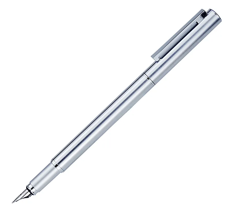 HongDian métal en acier inoxydable stylo plume fine plume 0,4 mm argent brillant excellent cadeau d'écriture stylo à encre pour bureau d'affaires maison Y200709