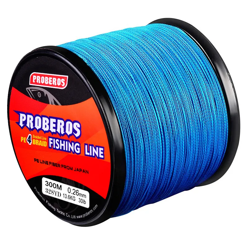 300 meter 5 Färg PE 4 Braid Line Fishing Line flätad tråd tillgänglig 6lb-100lb2 7 kg-45 3 kg PESCA Tackle Accessories B86-509261L