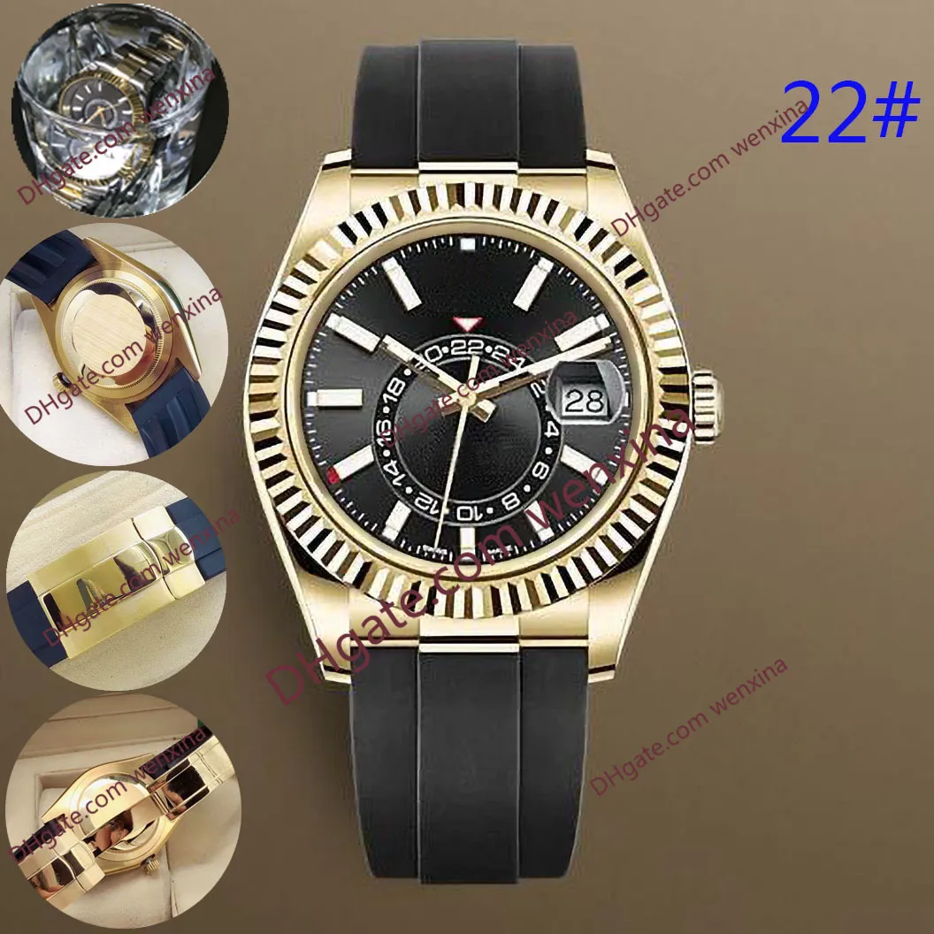 Deluxe herenhorloges 24 verstelbaar automatisch mechanisch 42 mm mode zakelijk roestvrij staal goud 2813 uurwerk lichtgevend waterdicht252s