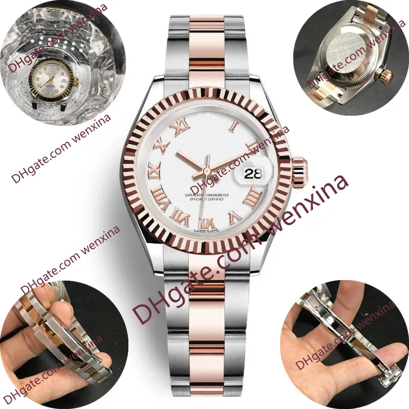 08 Qualità Deluxe 26mm Oro rosa 2813 Orologi meccanici automatici Orologio da donna completo Orologio da polso in acciaio inossidabile impermeabile coppie204p