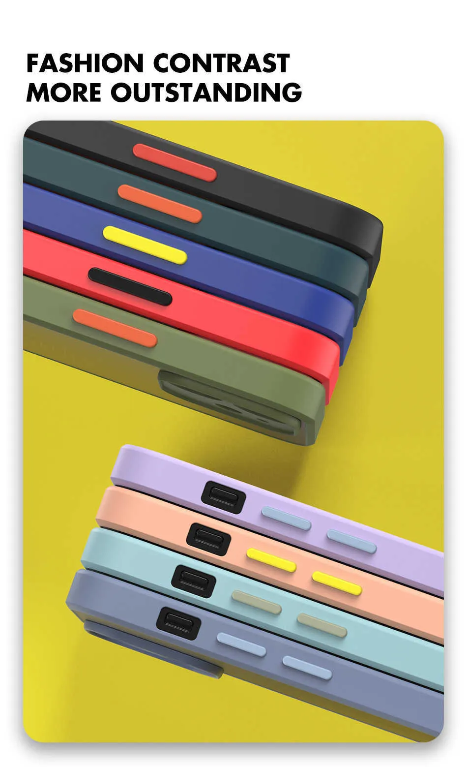 Quadratische, mattierte Handyhüllen für iPhone 13 Pro Max, PC + TPU, Hautgefühl, Kameralinsenschutz, stoßfeste Stoßstangenabdeckung, kompatibel mit Apple Mobile 12 11 XS XR X 7 8