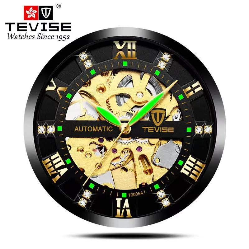 wristwatches man the tourbillon montre de luxe Brand Wisconsin style fashion mechanical wrist watch waterproof hollow steel belt283B