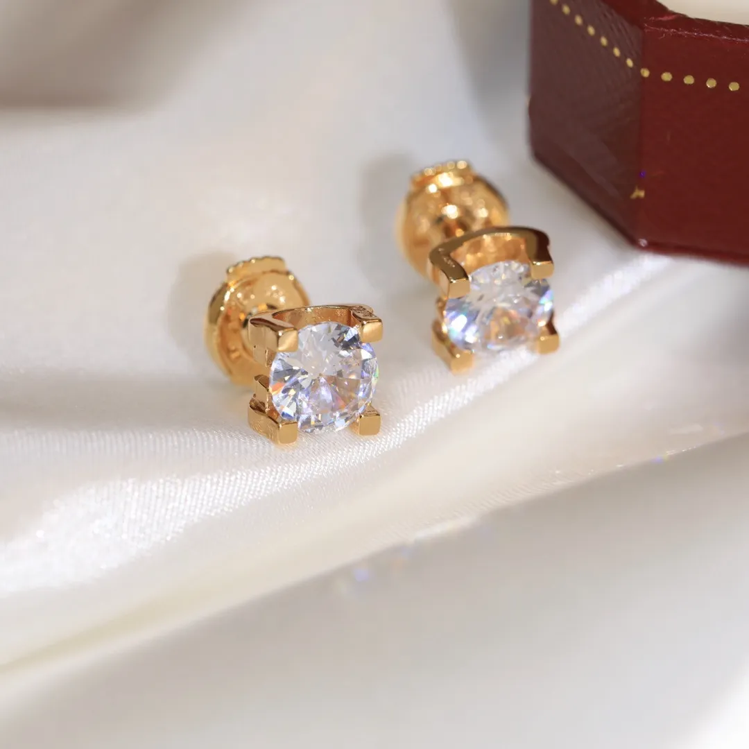 C Legers diamanten oorbel Topkwaliteit stud luxe merk 18 K vergulde studs voor vrouw merkontwerp nieuwe verkoop diamant prachtige gif249s