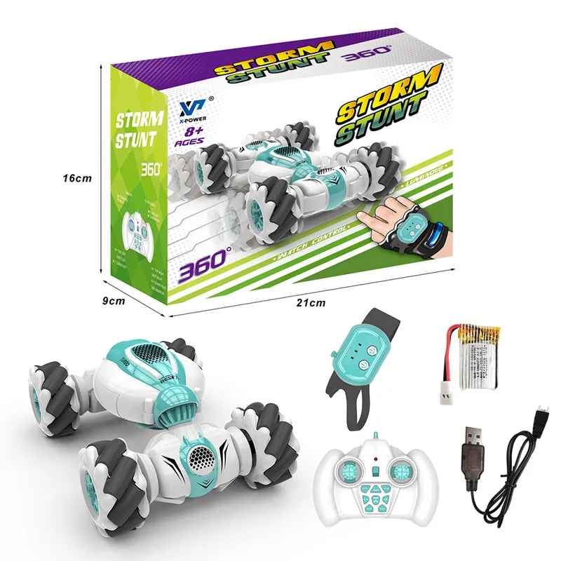 Teeggi S-012 RC Stunt Car 2.4G Remote Control Drift Gesture Induction 360 Degree Twisting Dancing Off-road Toy Gift 220315