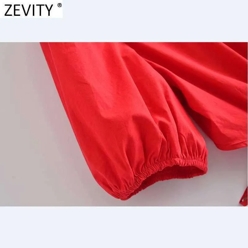 Zevity Women Chic Fashion Hollow Out Poplin Midi Dress Vintage Elastic Waist Backless Bundet Band Kvinnor Klänningar Vestidos DS8295 210603