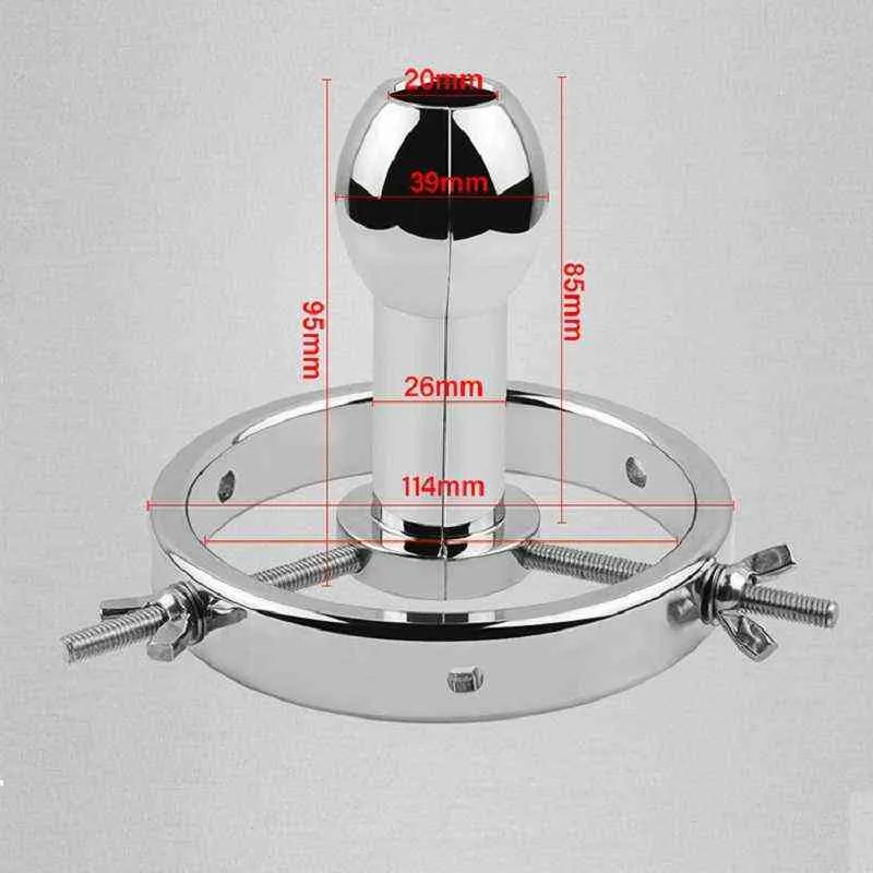 NXY Cockringen Anale seksspeeltjes Metalen enorme buttplug holle Strooier Vaginale Dilatator Anus Speculum Verstelbare bondage terughoudendheid Insert6685836