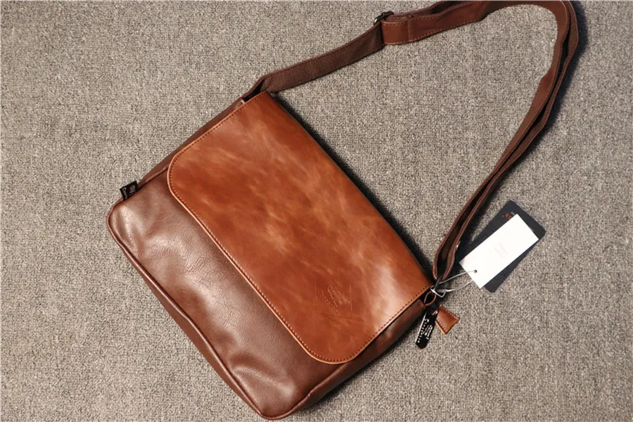 Men's Simple Shoulder Messenger Bags Trend Backpack vintage Horizontal Postman Bag