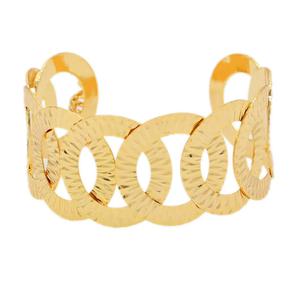 여성을위한 Pinxun New Cuff Bracelet 골드 컬러 웨딩 보석 아프리카 중동 아랍 두바이 Bangles 엄마 선물 Q0720