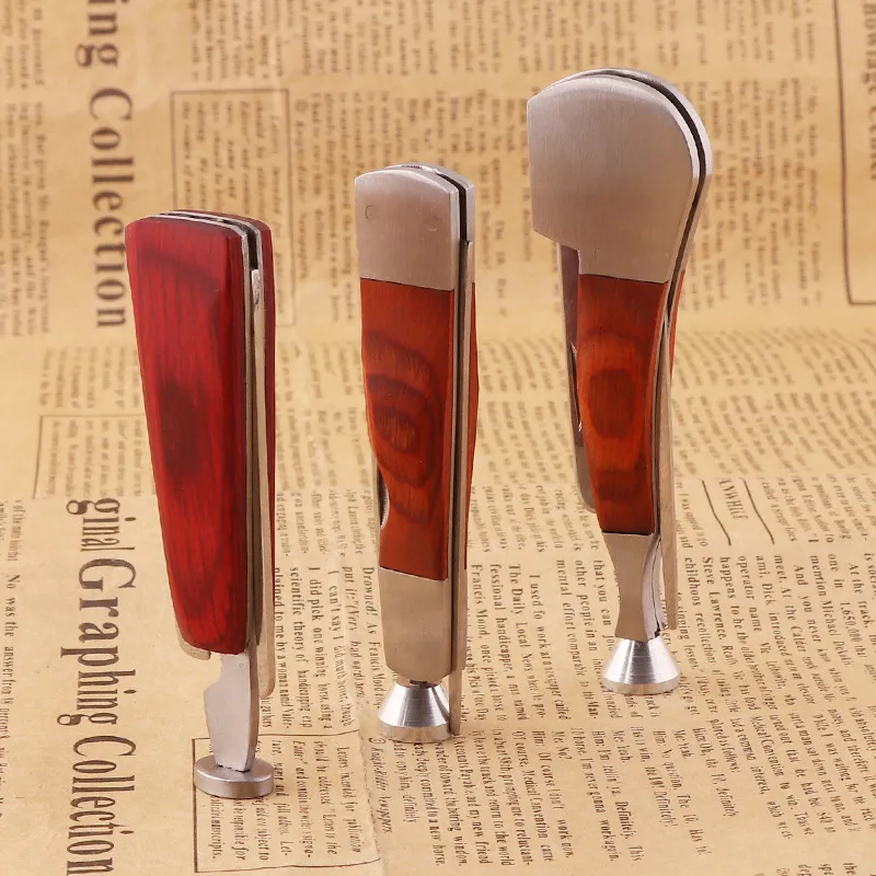 10 pezzi Fumo di tabacco 3in1 Red Wood Alesatori la pulizia dei tubi in acciaio inossidabile Tamper Tool Accessori tubi di tabacco Strumento di pulizia più pulito C0310