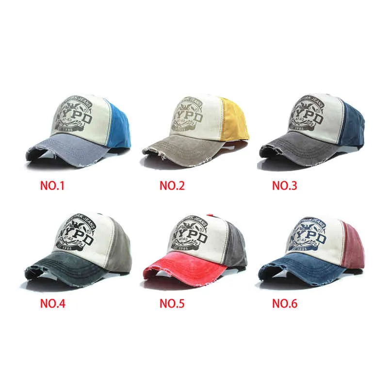 6 Färger Bomull Vintage Snapback Cap Justerbar Hat Unisex Baseball Cap Winter Hat Cap