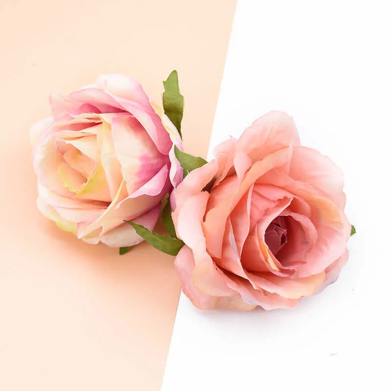 5 / artificiella växter scrapbook diy gåvor godis box silke rosor floristik nålverk hem bröllop dekorativa blommor kransar y0728