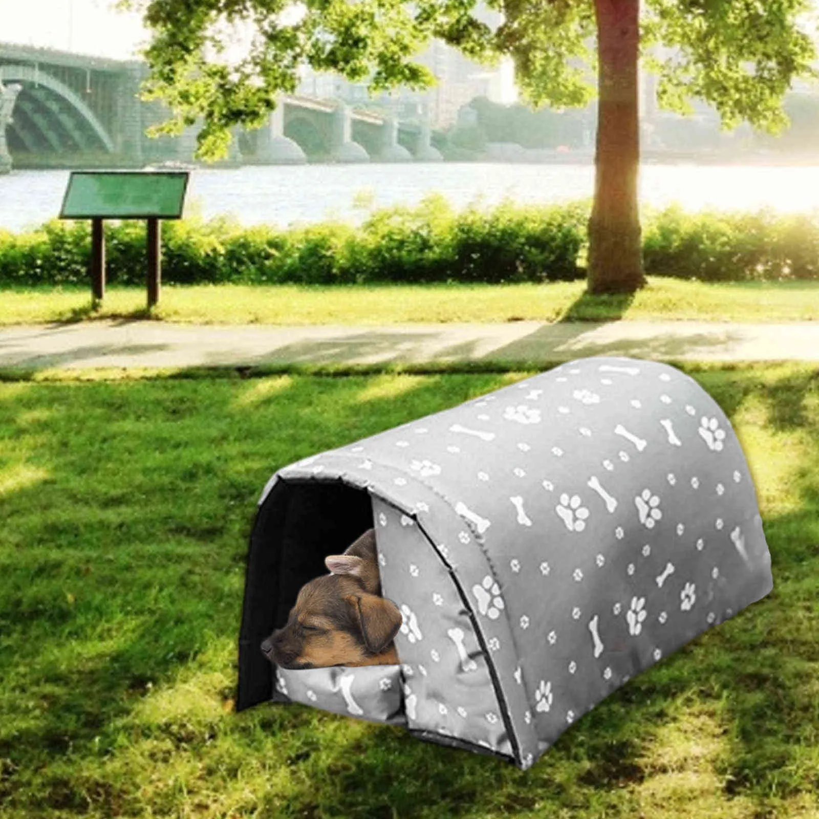 방수 애완 동물 하우스 야외 애완 동물 유지 닫힌 된 디자인 작은 개를위한 고양이 쉼터 #wo 211111
