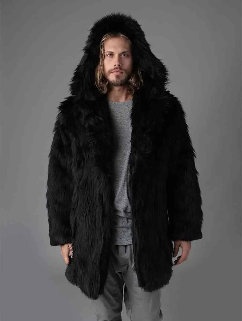 Mäns Medium och Long Fur Coat Fritid Försäljning Mink Imitation Wear 211207