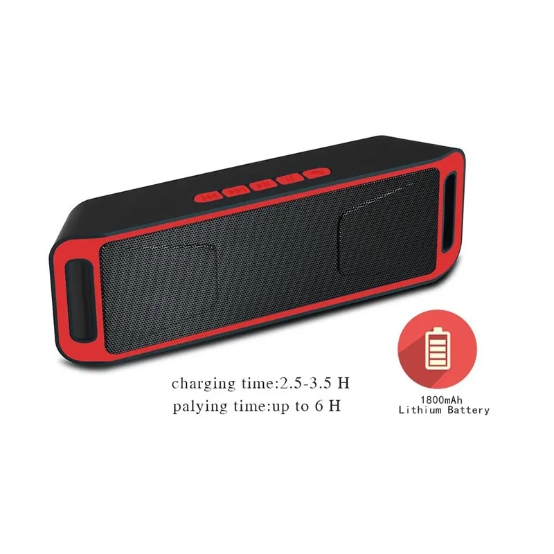 Mini Draadloze Outdoor Bluetooth Speakers TF / USB / AUX FM Radio Stereo Bass Subwoofer Computer Smartphones MP3 Pop Music