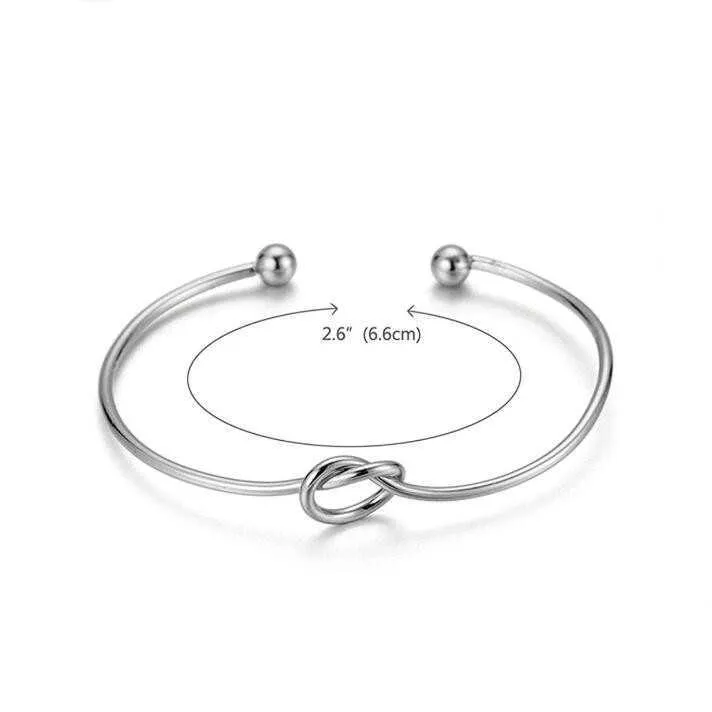 Tie The Love Knot Bridesmaid Armband Bangle Open Manschetter för Kvinnor Bridesmaid Förslag Gåvor Q0719