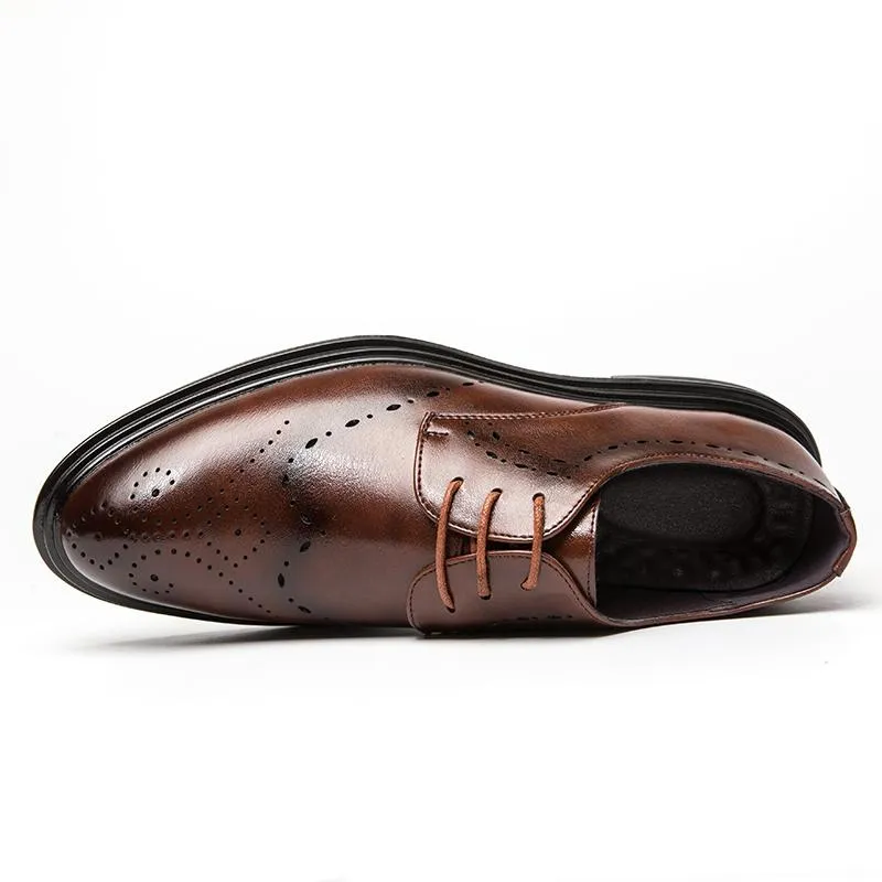 trend män klänning skor italiensk lyx minimalistisk sko design läder bullock carving topp läder bröllopsfest mode loafers stor storlek: US6.5-US12
