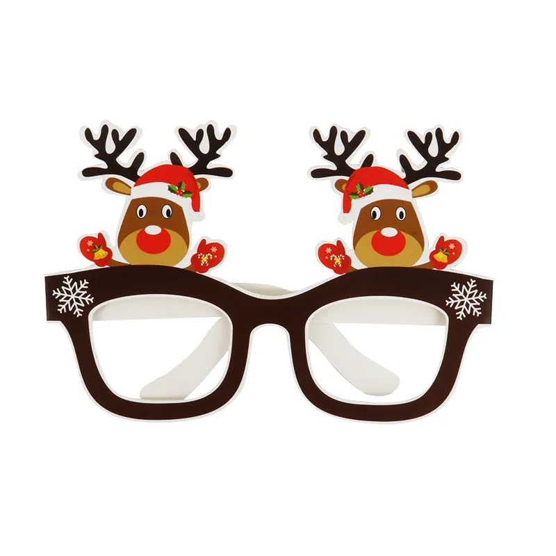 Santa Claus Natal Tree Elk Glasses Frame Feliz Natal PO Prop Decorações Ano Navidad Kids Gift Y201020