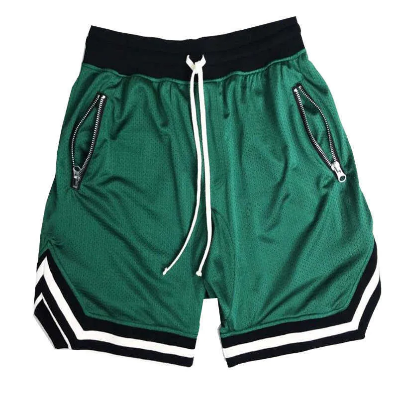 Pantalones cortos casuales para hombre, diseño de bolsillo con cremallera de verano, pantalones deportivos para correr, transpirables, pantalones de baloncesto para hombre X0705