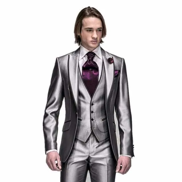 Nieuwste Jas Pant Designs Beige Mannen Pak Prom Tuxedo Slim Fit 3 Stuk Bruidegom Bruiloft Pakken Voor Mannen Custom Blazer Terno Masucclino X0909