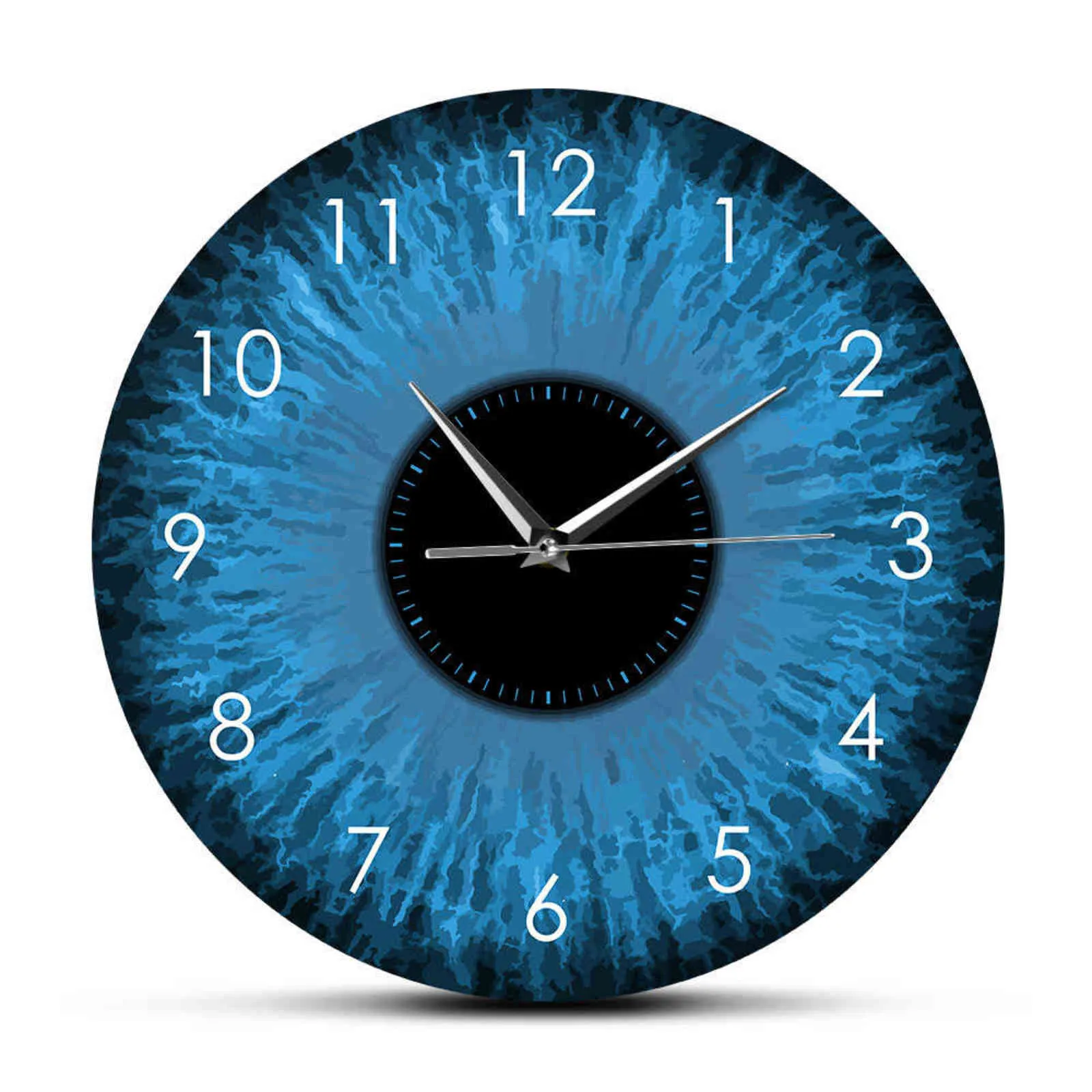 Blue Eyes Iris Opticician Wall Clock dziwne makro gadzi gałki oczne oko Zaprojektowane domowe wystrój
