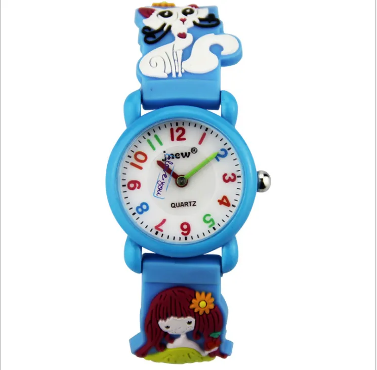 Factory Whole JNEW Brand Quartz Childrens Watch Loverly Cartoon Boys Girls Students Watches Silicone Band Candy Colour Wristwa249H